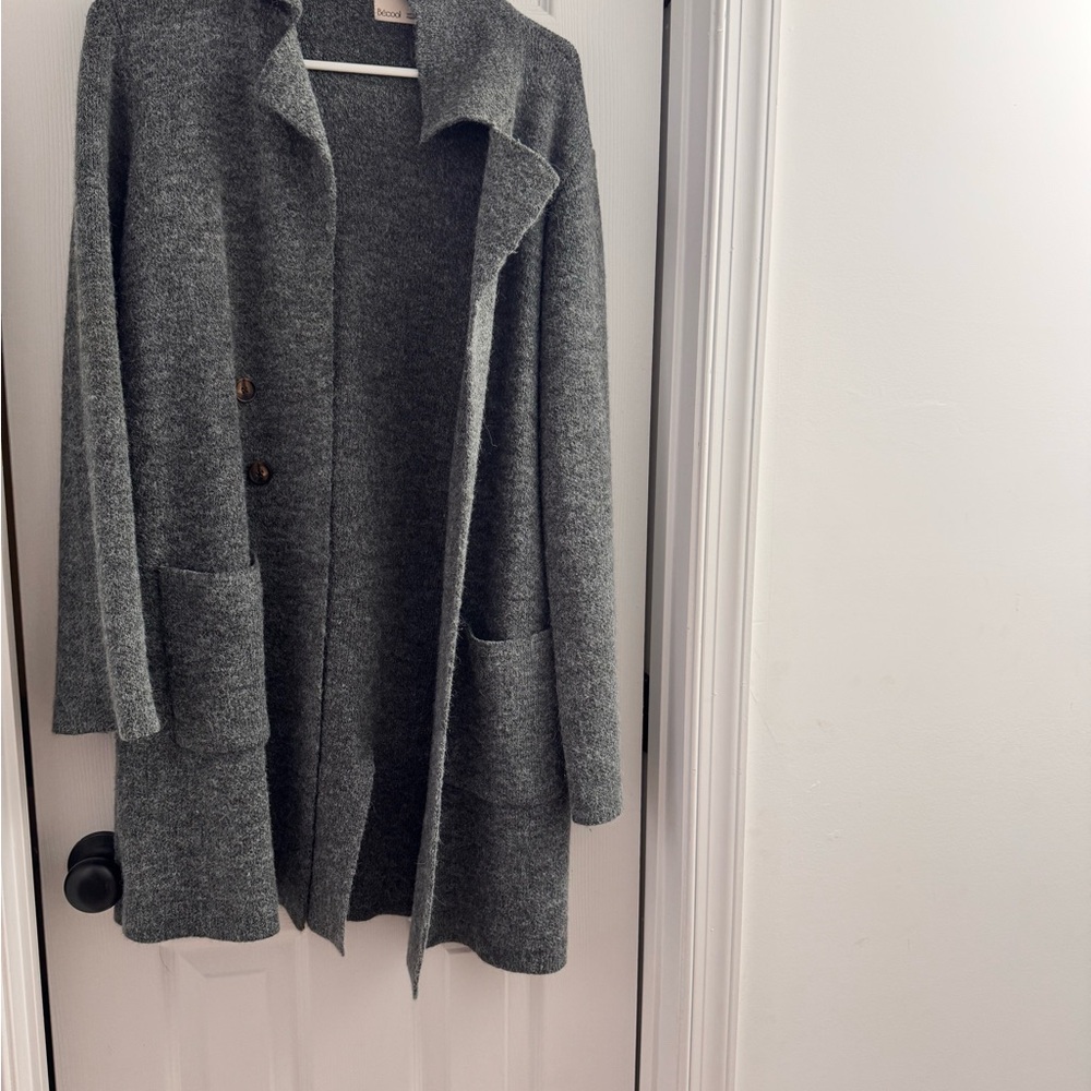 Gray Women's Cardigan Sweater